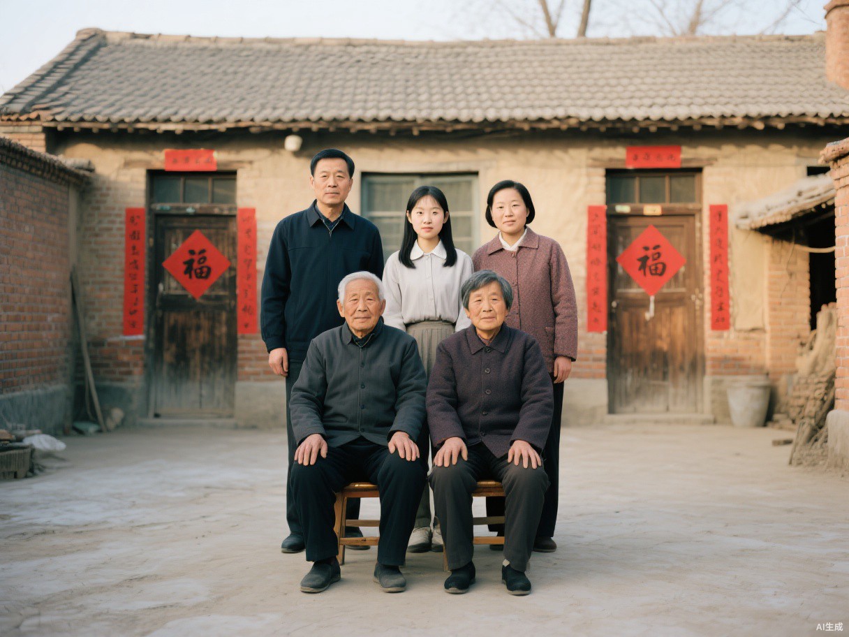 五口人全家福
